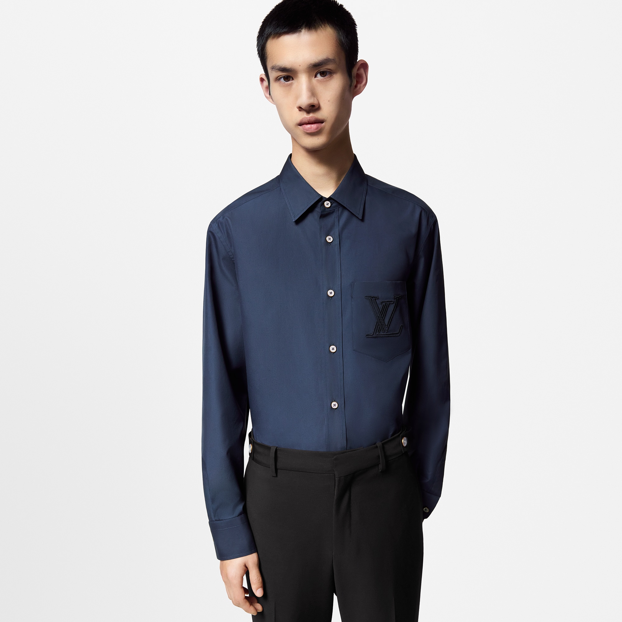 Embroidered Long-Sleeved Cotton Shirt - Obs 15 - 1AFRMJ | LOUIS